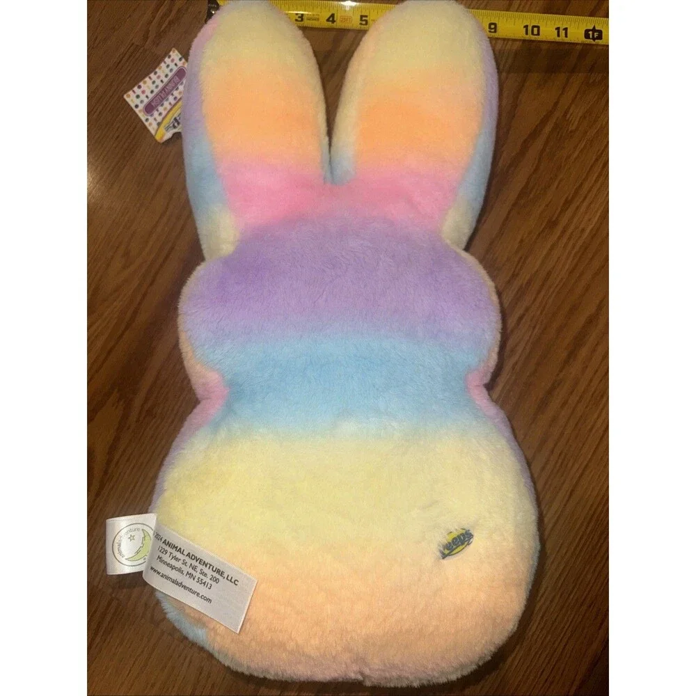 Rainbow Pastel Peeps Plush Easter Bunny Rabbit 18x8